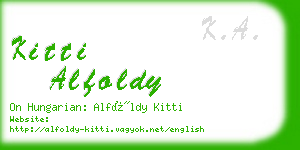 kitti alfoldy business card